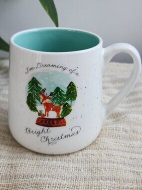 Peppermint & Pine "I'm Dreaming of a Bright Christmas" Ceramic Speckled Cup Mug